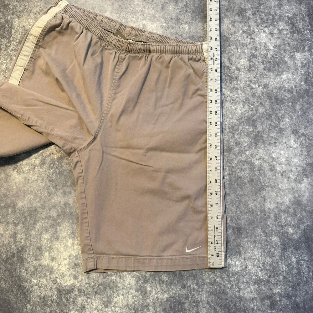 Vintage Nike Mens Shorts Gray Canvas Cargo Elastic Waist Striped Y2K‎ Size XL